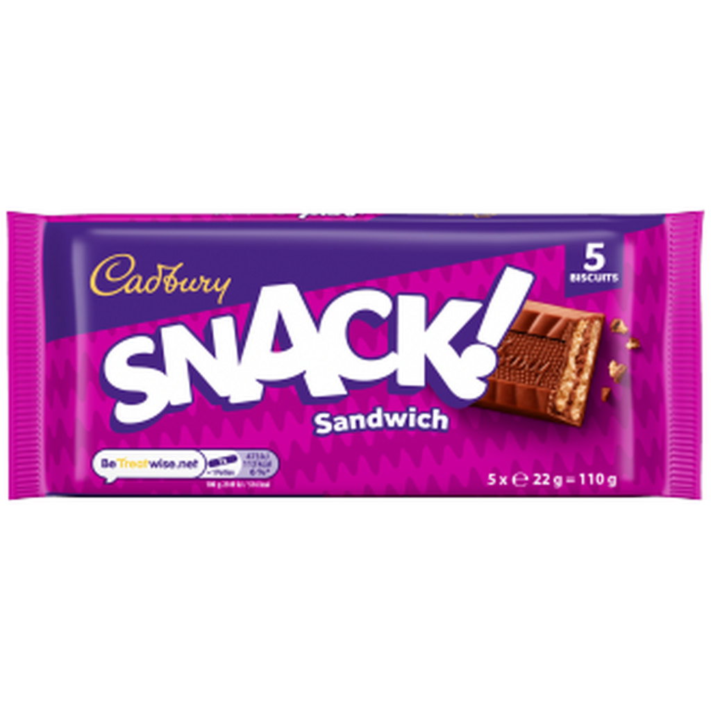 Cadbury Snack Milk Chocolate Sandwich, 5pk, 110g
