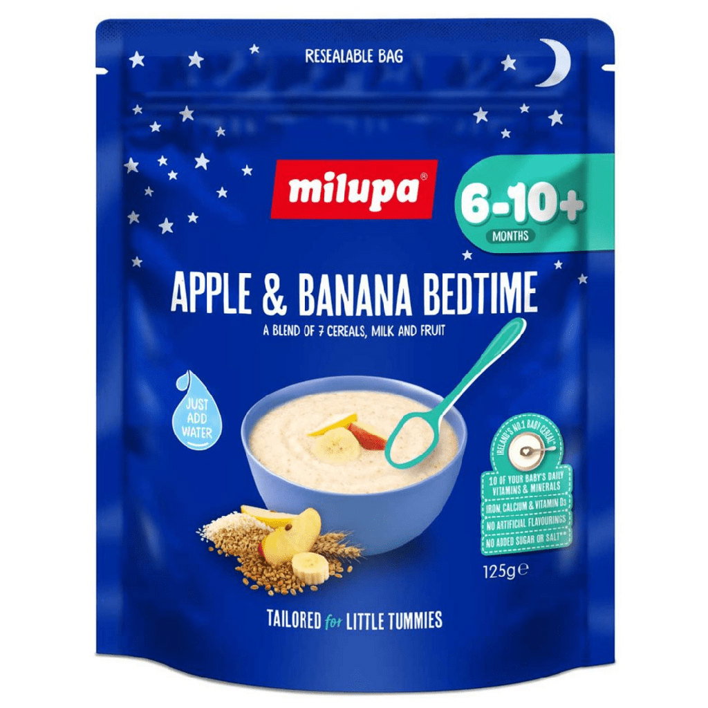 Milupa Berry & Apple Bedtime Baby Cereal Baby Food 6-10+ Months, 125g