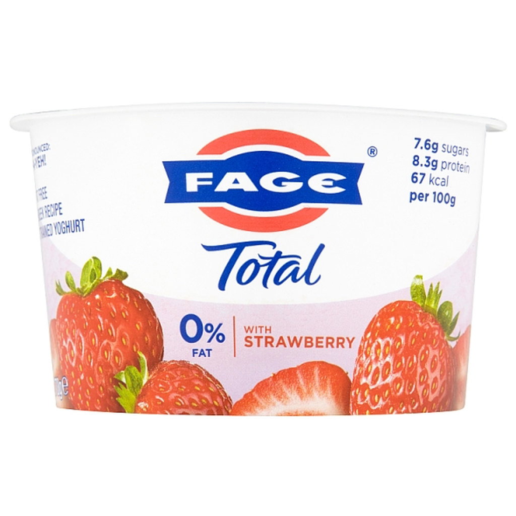 Fage Total Greek Strawberry Yoghurt - 0% Fat, 150g