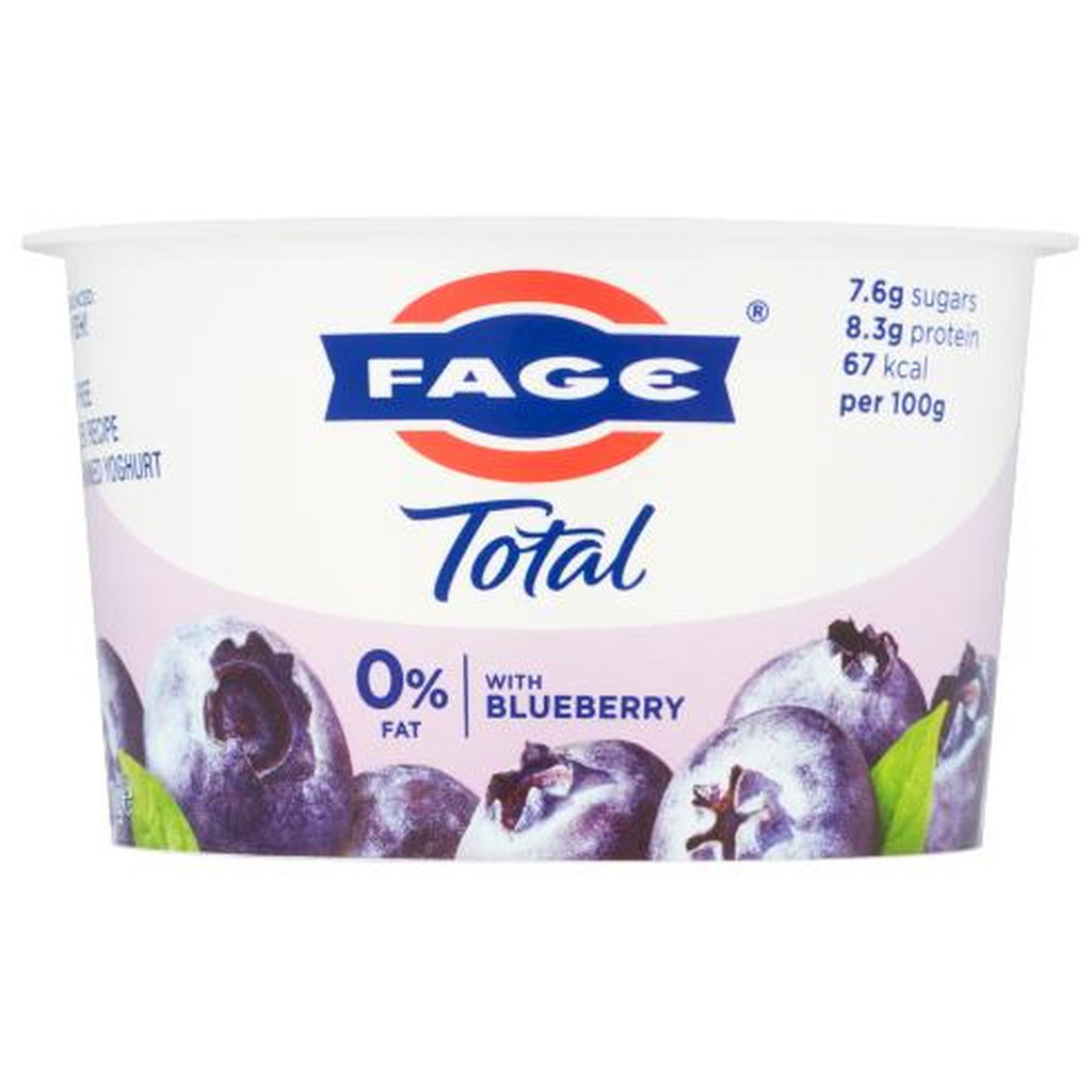 Fage Total Greek Blueberry Yoghurt - 0% Fat, 150g