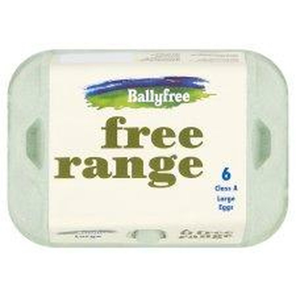 Ballyfree Free Range Eggs Large, 6pk