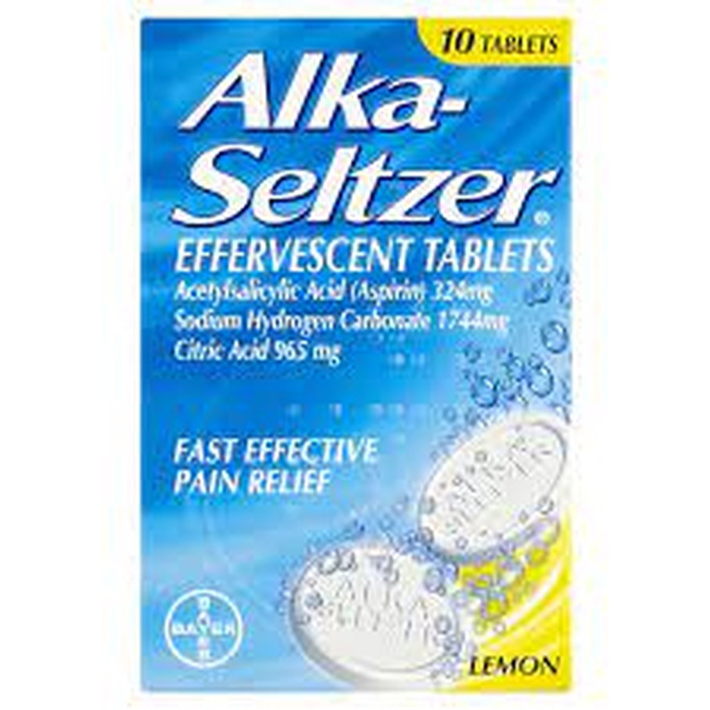 Alka-Seltzer Effervescent Lemon Painkiller Tablets, 10pk