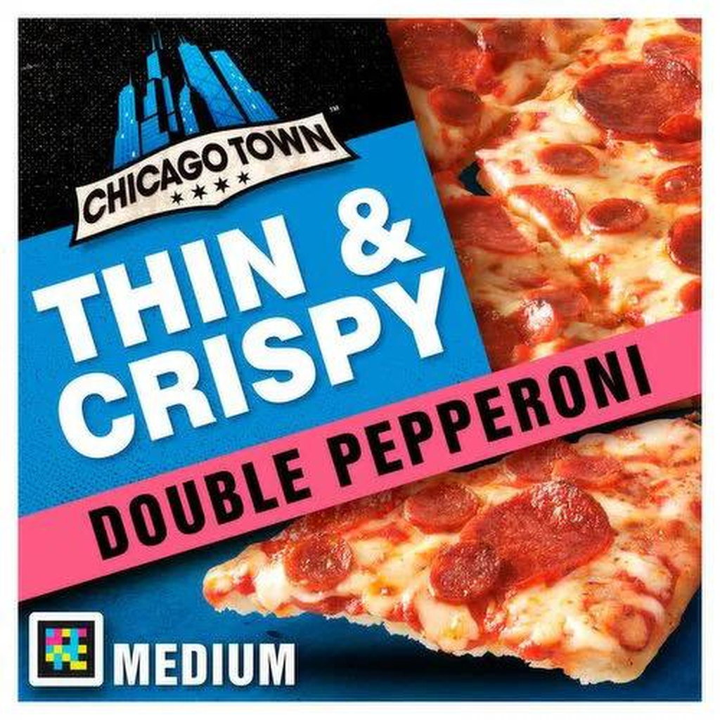 Chicago Town Thin & Crispy Double Pepperoni Pizza, 305g