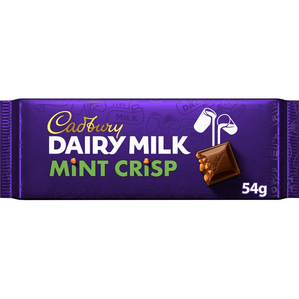 Cadbury Dairy Milk Mint Crisp Chocolate Bar, 54g