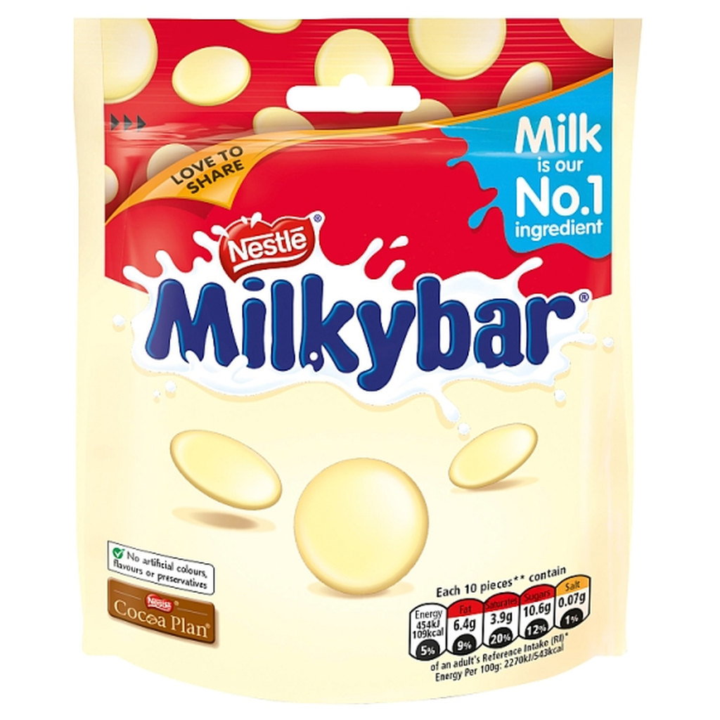 Milkybar White Chocolate Giant Buttons Pouch, 94g