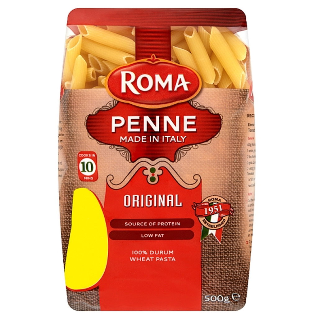 Roma Pasta Penne Rigate, 500g