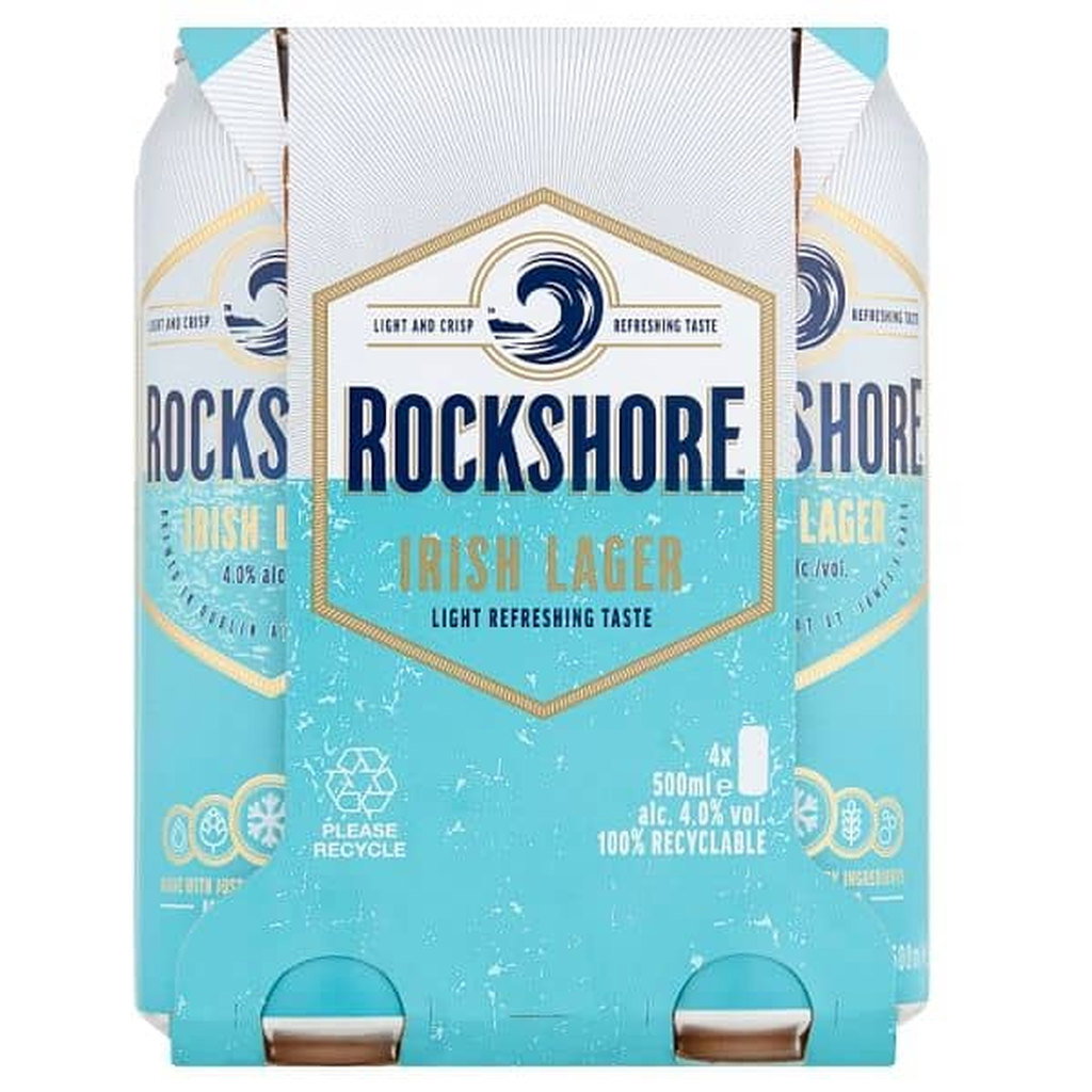Rockshore Irish Lager Beer Cans, 4pk 500ml