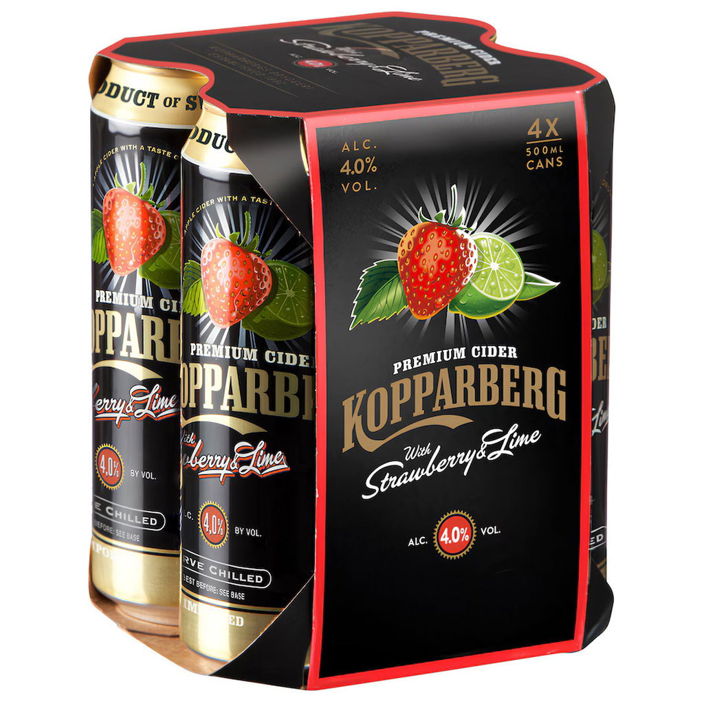 Kopparberg Cider Strawberry & Lime 500ml Cans, 4pk