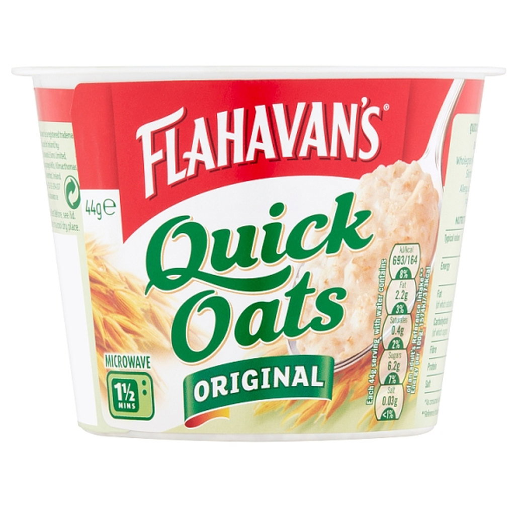 Flahavan's Quick Oats Pot - Original Porridge Oats, 44g
