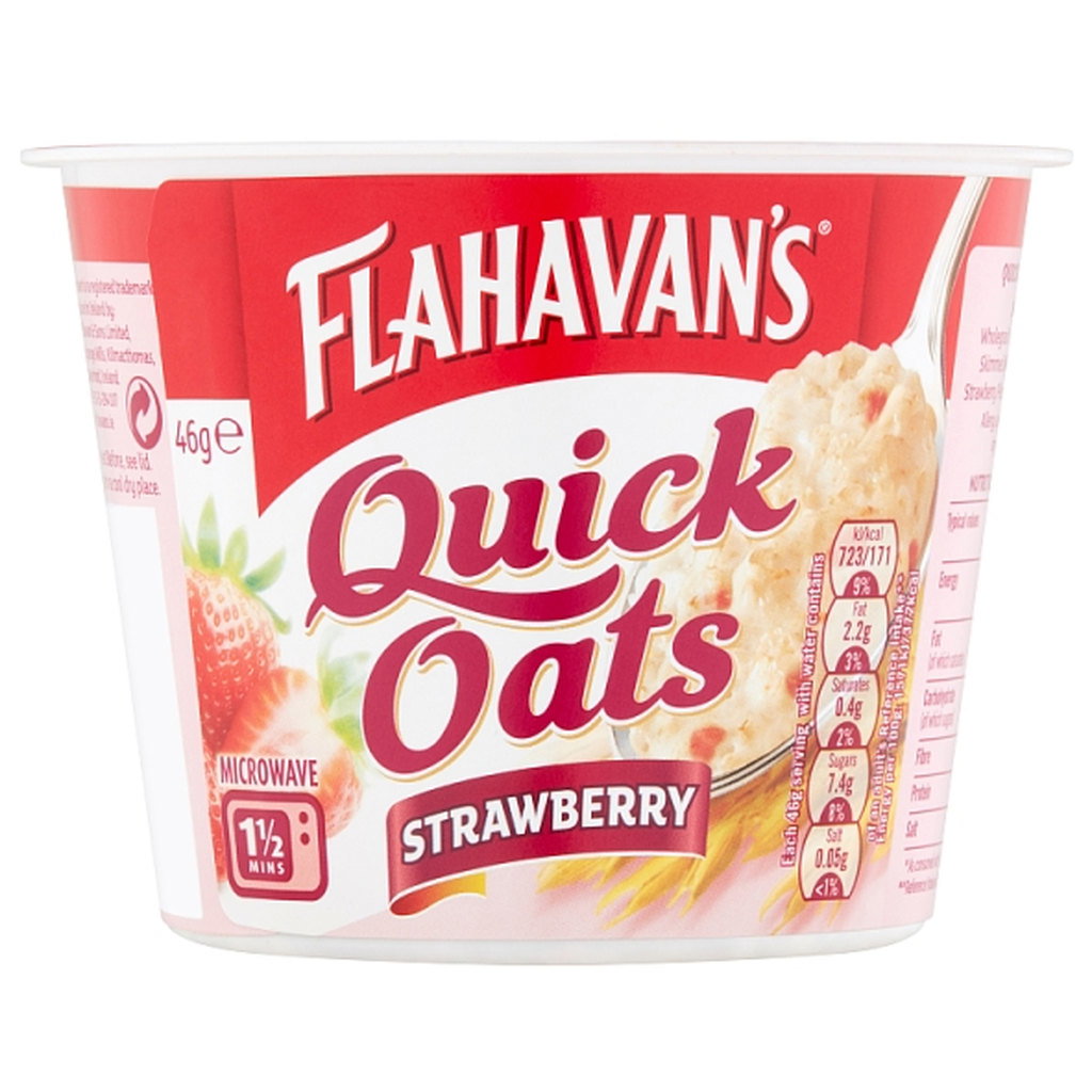 Flahavan's Quick Oats Pot - Strawberry Porridge Oats, 46g