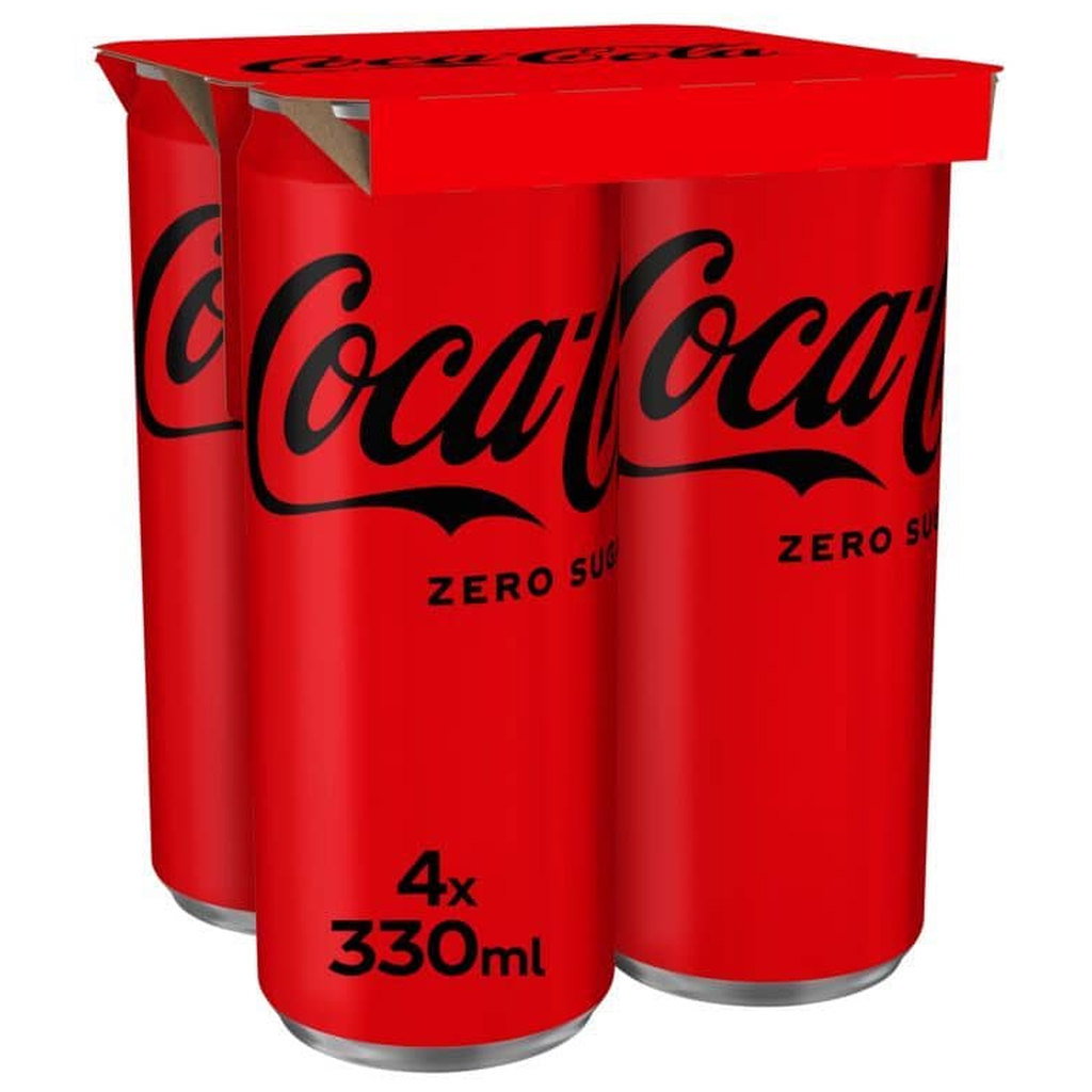 Coca-Cola Coke Zero Sugar, 4 x 330ml