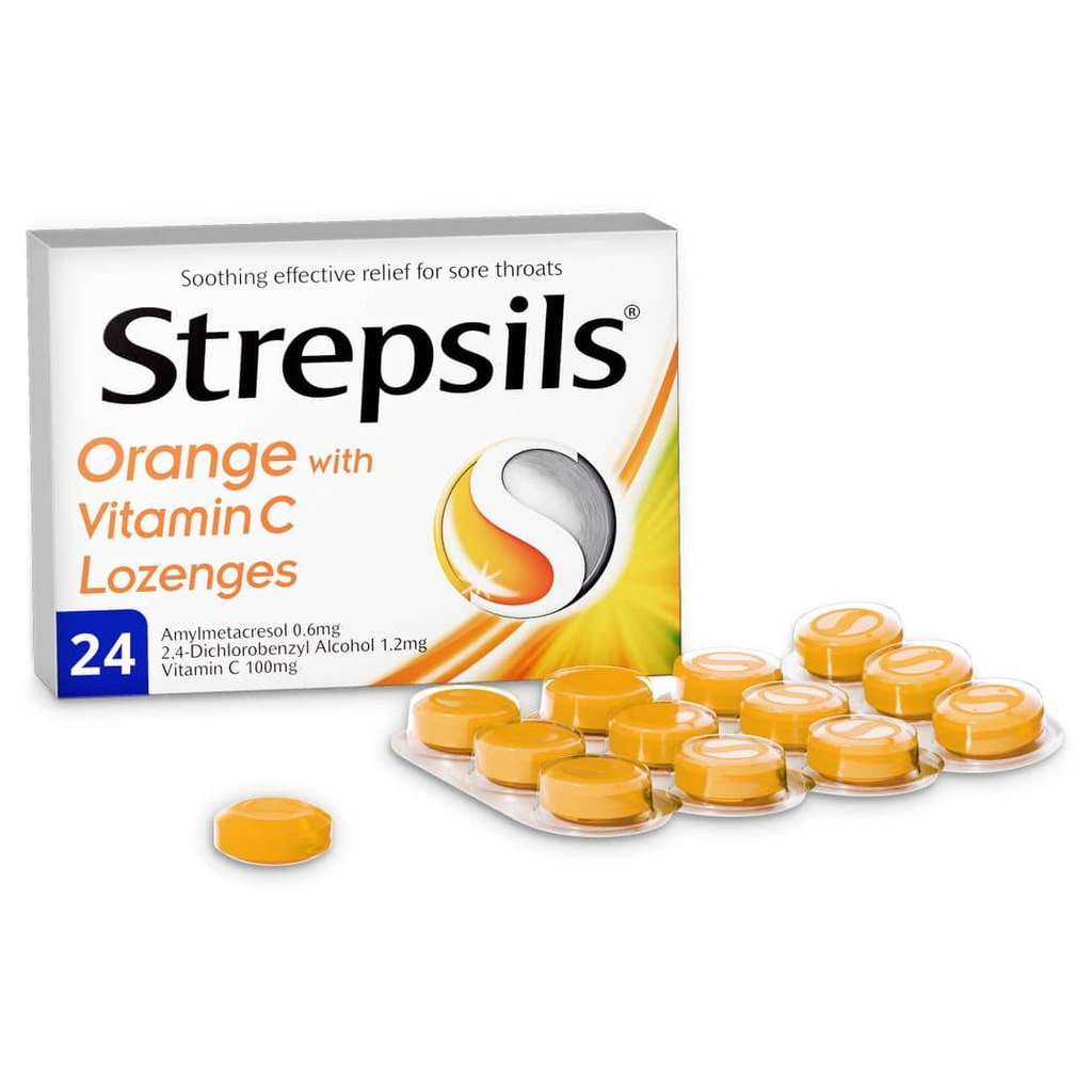 Strepsils Orange Lozenges, 24pk