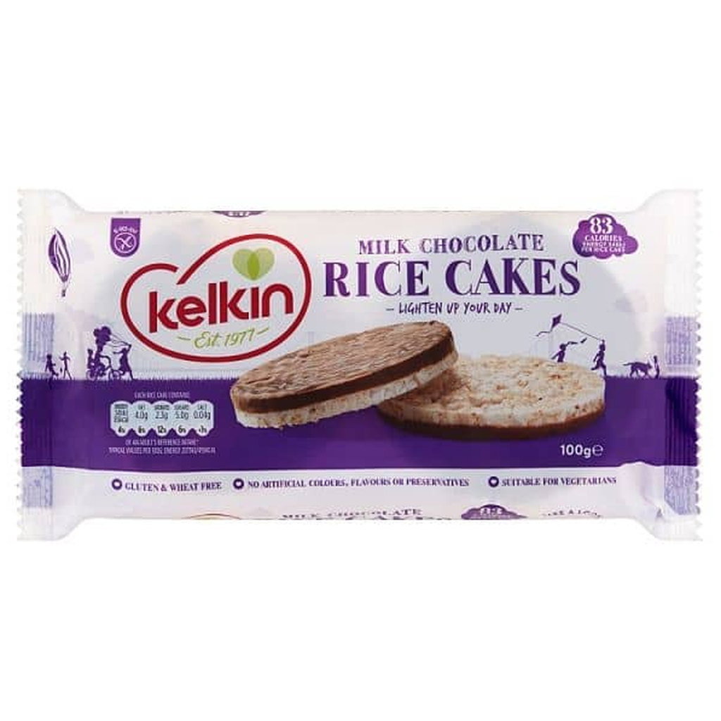 Kelkin Gluten Free Milk Chocolate Rice Cakes, 100g
