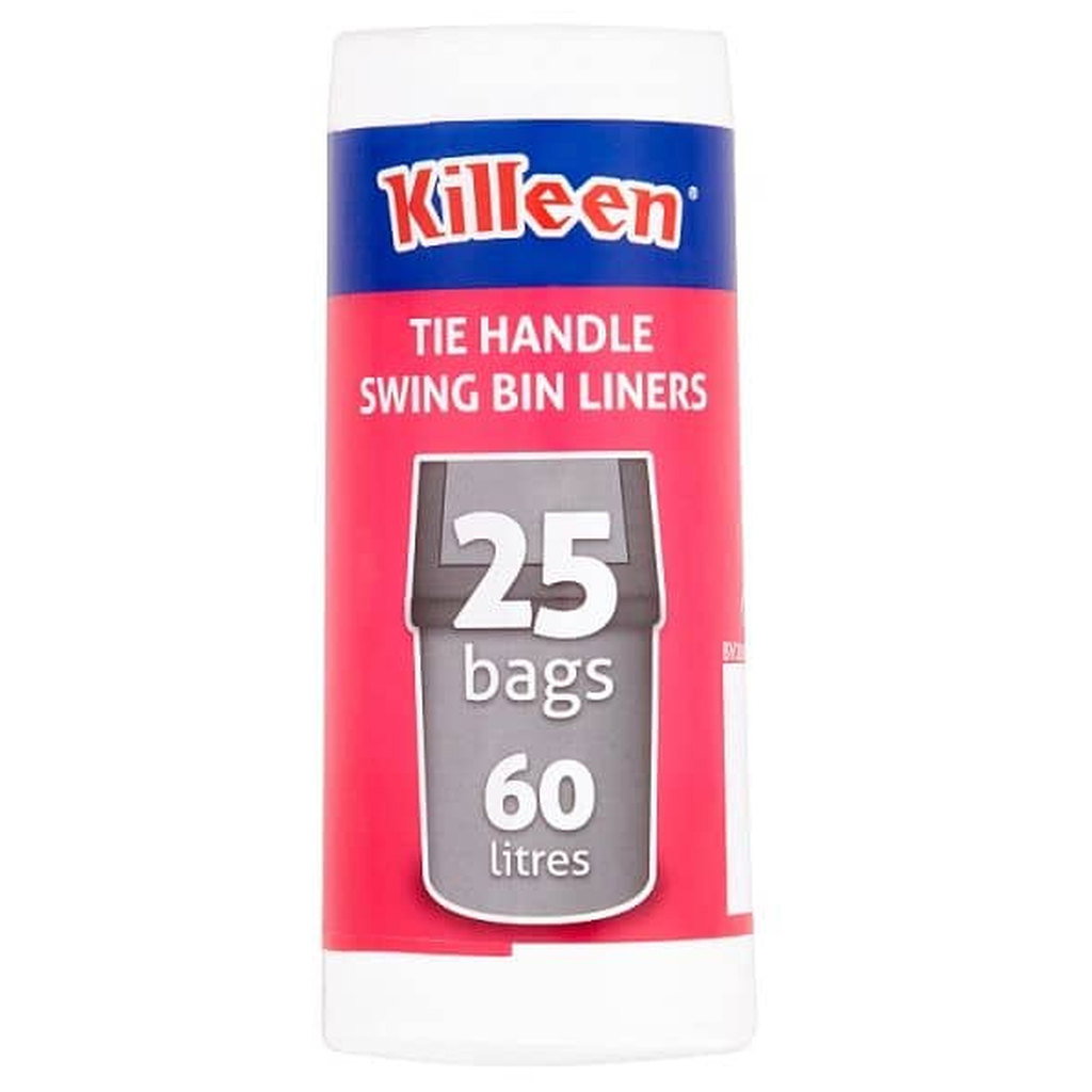 Killeen Tie Handle Swing Bin Liners 60L, 25pk