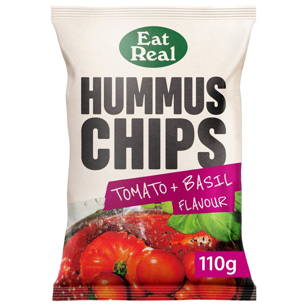 Eat Real Hummus Chips Tomato & Basil, 110g