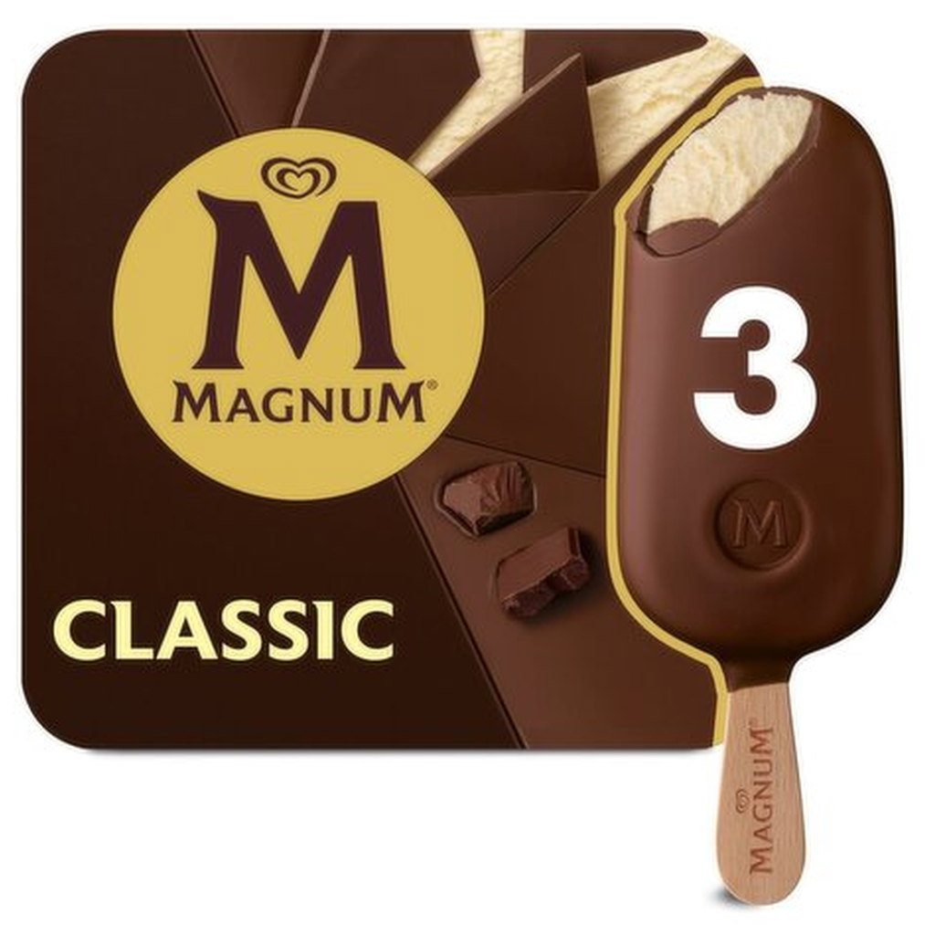 Magnum Classic Ice Cream, 3 x 100ml