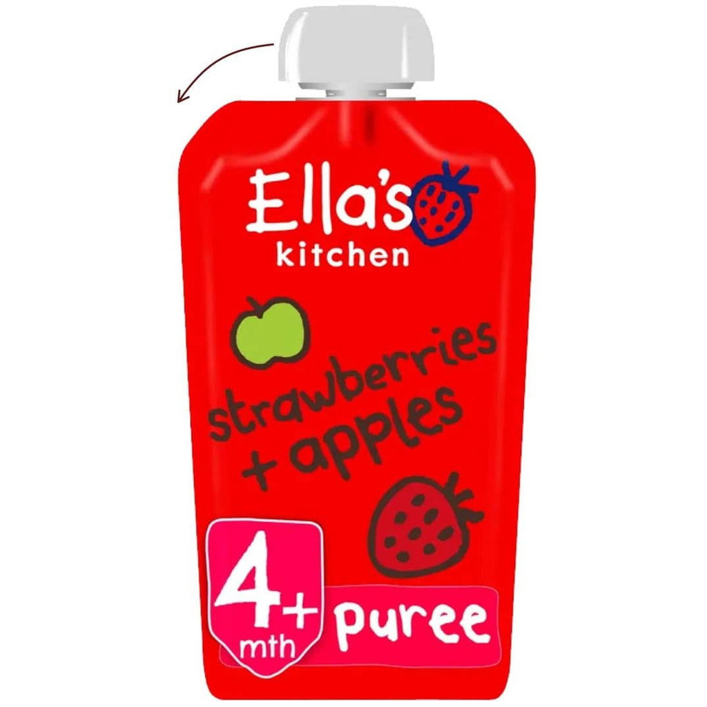Ella's Kitchen Strawberries & Apples Organic Baby Food +4 Months, 120g
