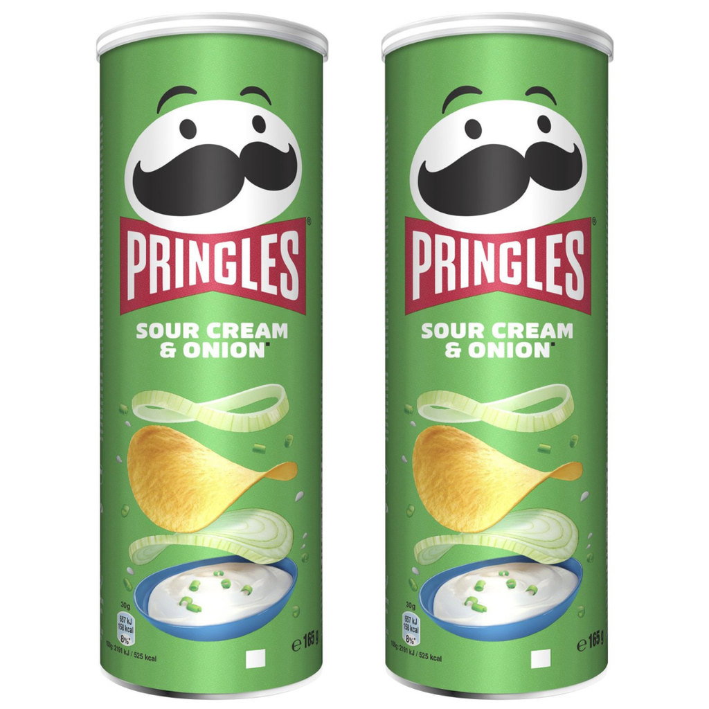 Pringles Sour Cream & Onion Crisps, 2 x 165g