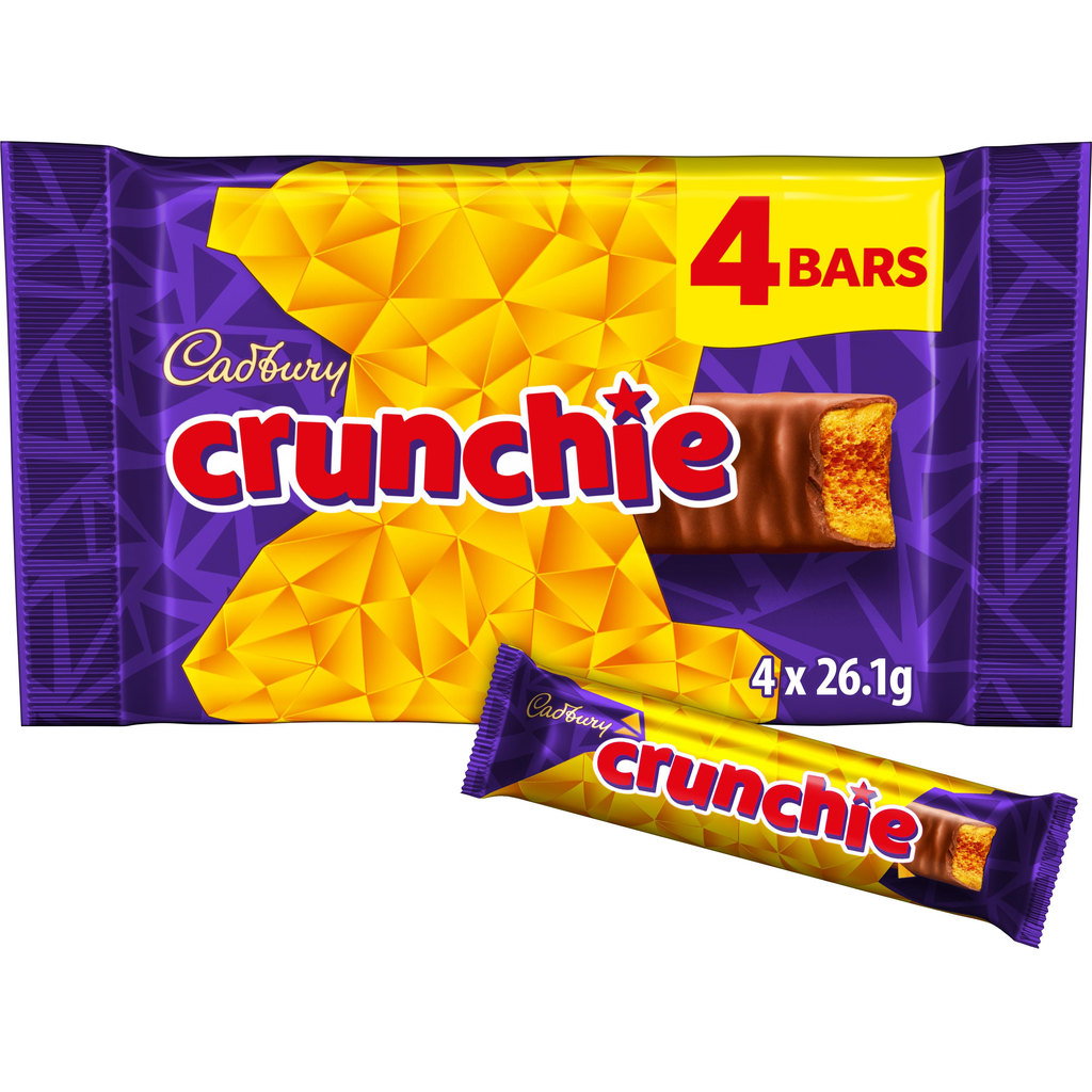 Cadbury Crunchie Chocolate Bars, 4 x 26g