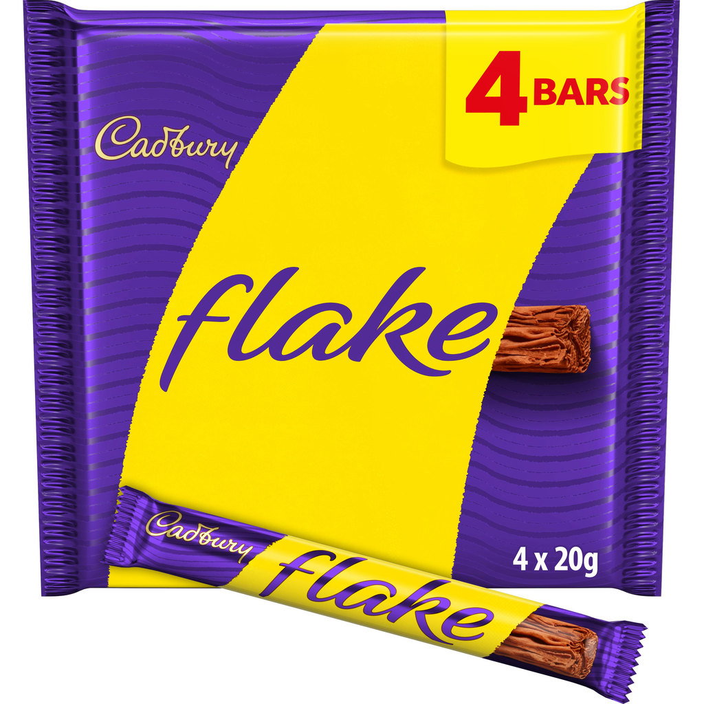 Cadbury Flake Chocolate Bars, 4 x 20g