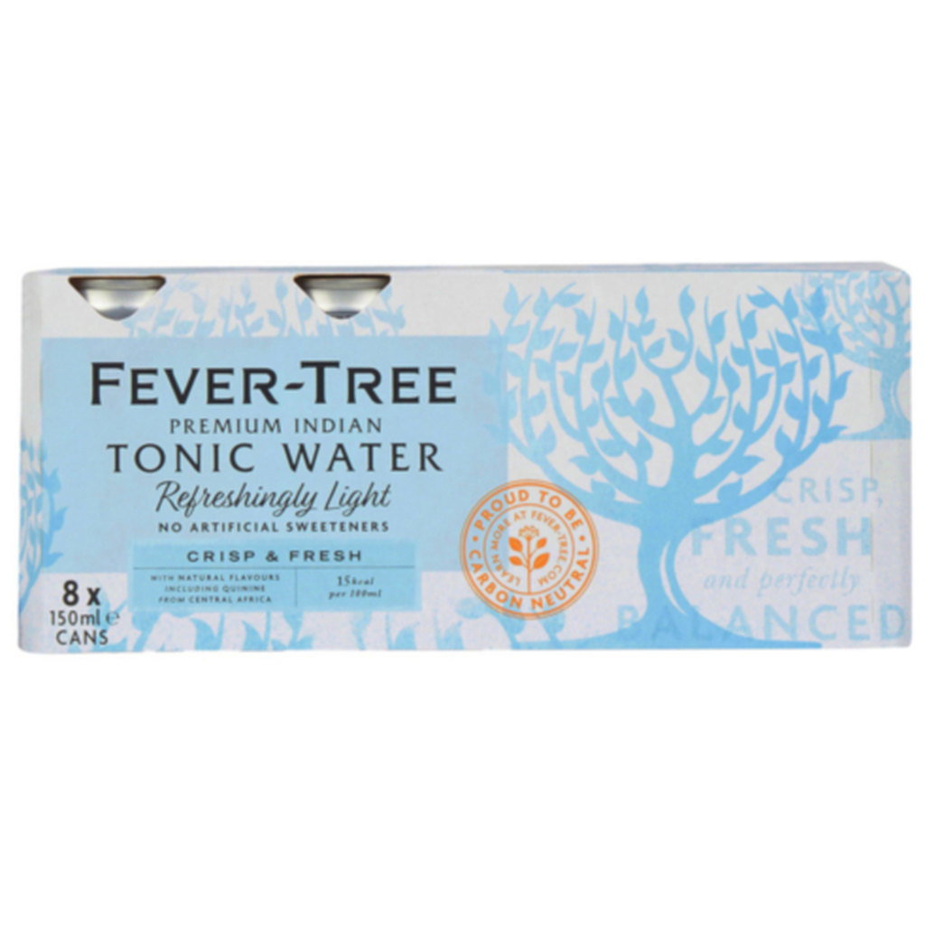 Fever Tree Refreshingly Light Tonic Water, 8 x 150ml
