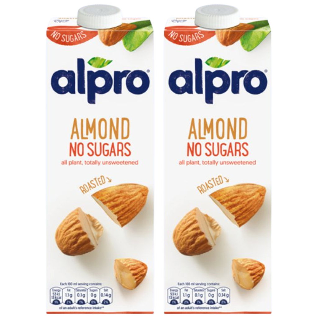 Alpro Almond Unsweetened Drink, 2 x 1L