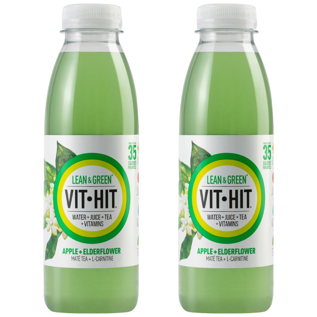 Vit Hit Lean & Green Apple + Elderflower, 2 x 500ml
