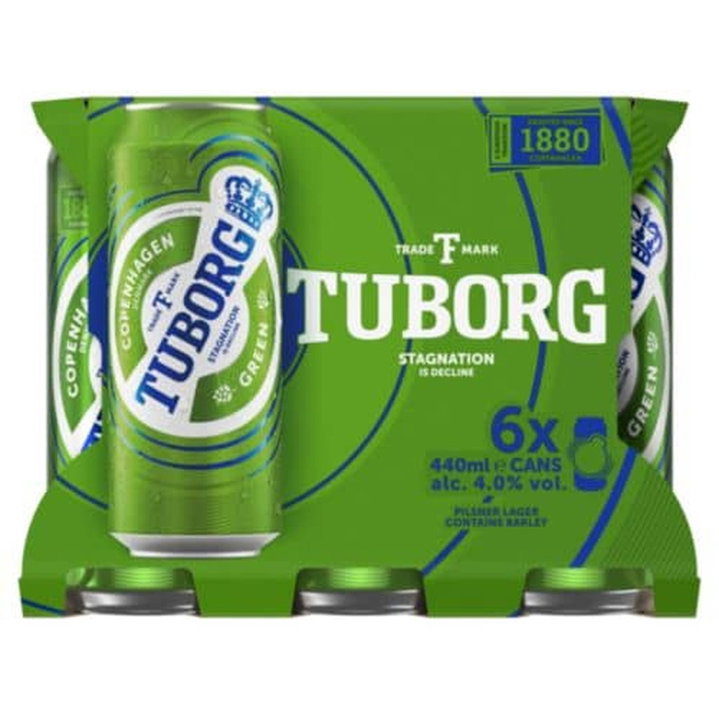 Tuborg Lager Cans, 6 x 440ml