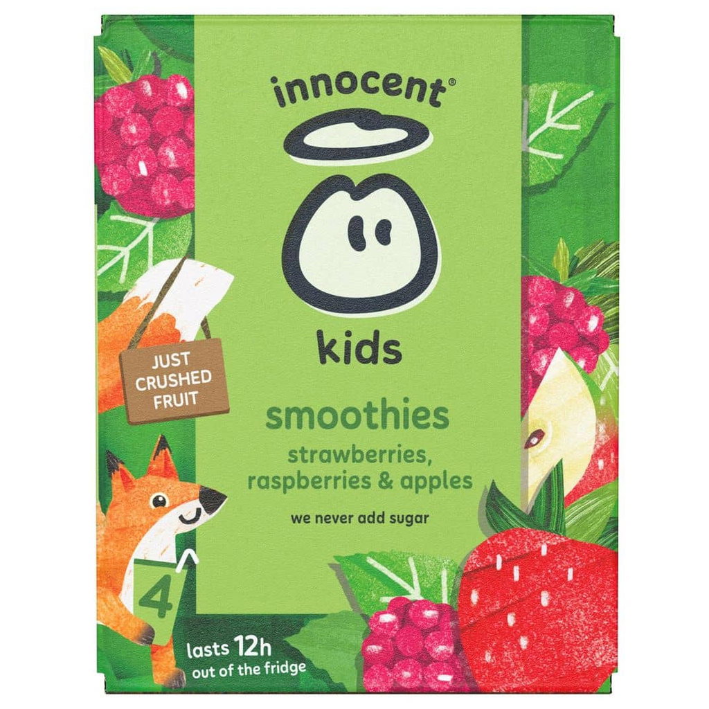Innocent Kids Smoothies Strawberries Raspberries & Apples, 4 x 150ml