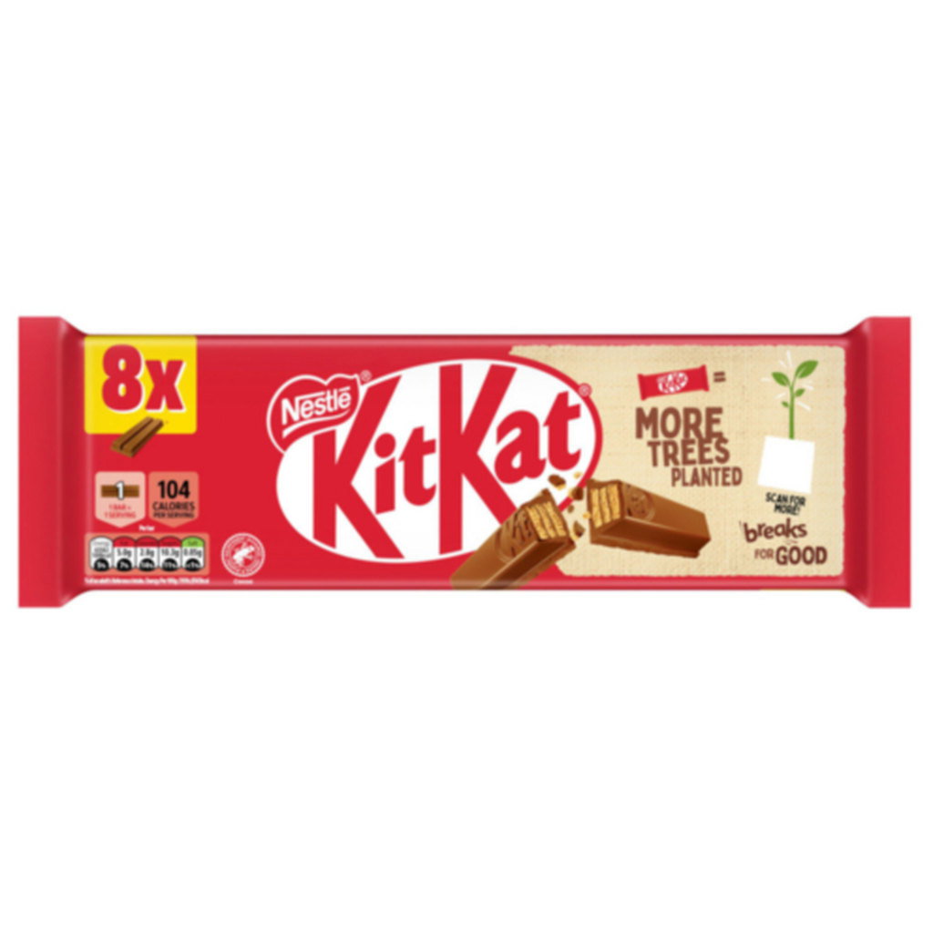 KitKat 2 Finger Milk Chocolate Biscuit Bars, 8pk