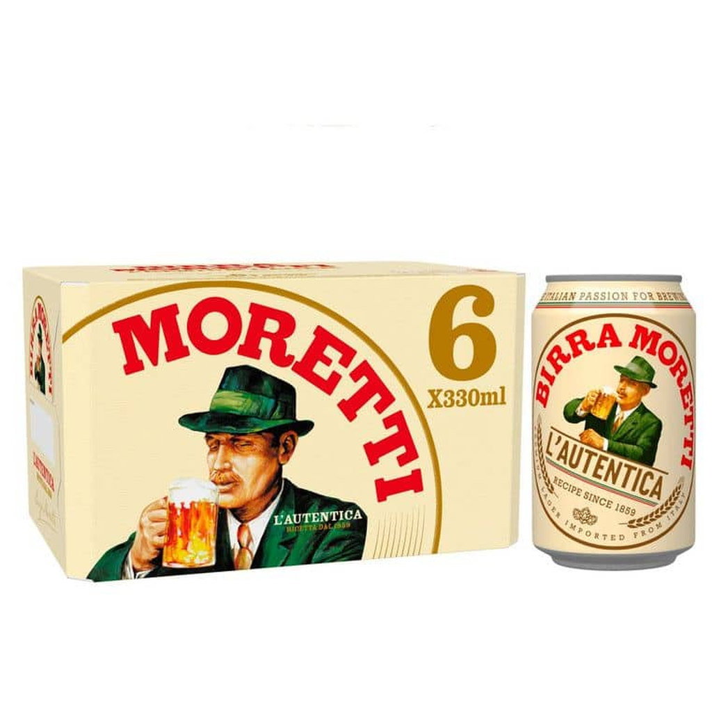 Birra Moretti Lager Beer Cans, 6 x 330ml