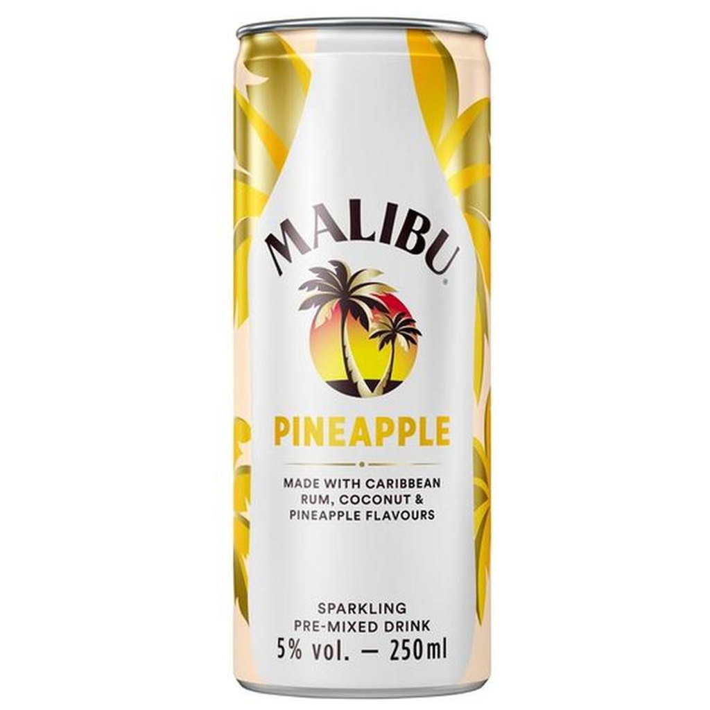 Malibu Coconut Rum & Pineapple Can, 250ml