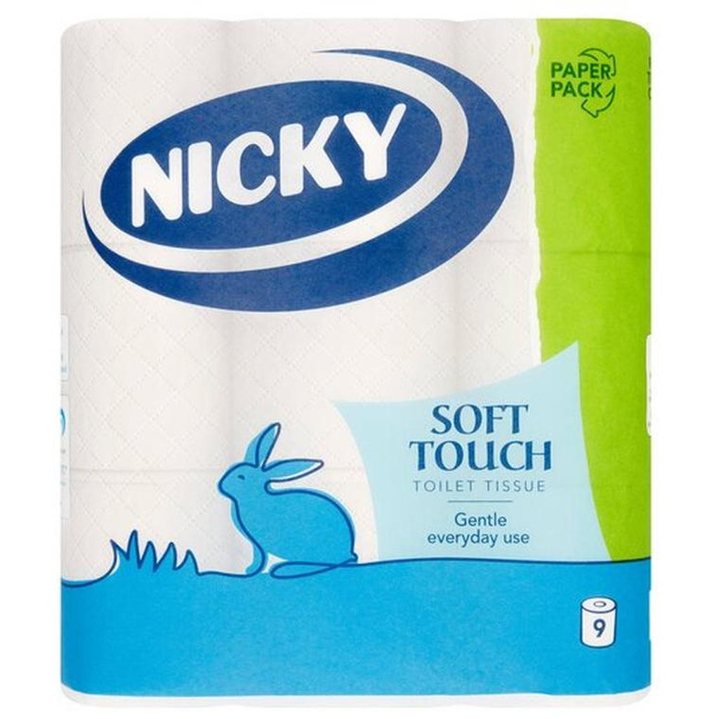 Nicky Soft Touch Toilet Roll Toilet Tissue, 9pk