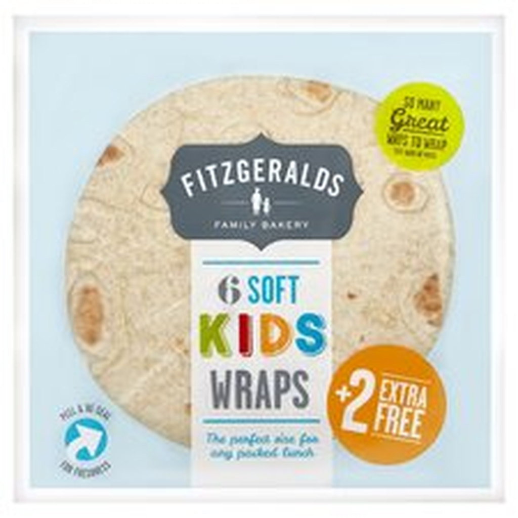 Fitzgeralds Family Bakery 6 Kids Wraps + 2 Free, 320g