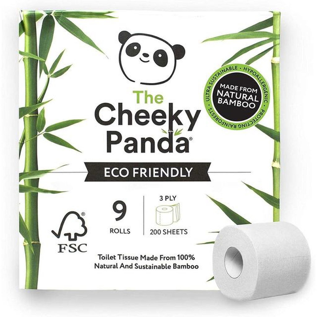 Cheeky Panda Natural Bamboo Toilet Roll Toilet Tissue 9 pack