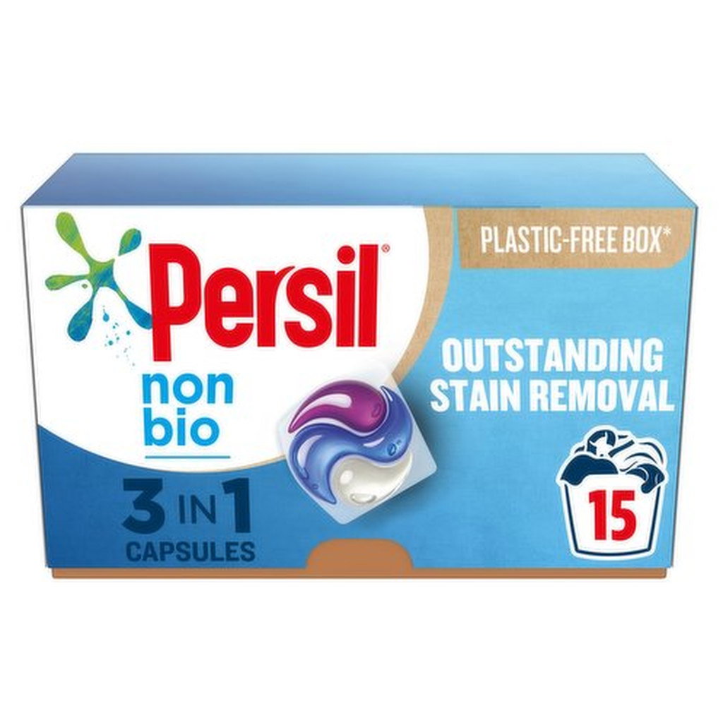 Persil Non Bio 3 in 1 Sensitive Washing Capsules Laundry Detergent, 15 washes