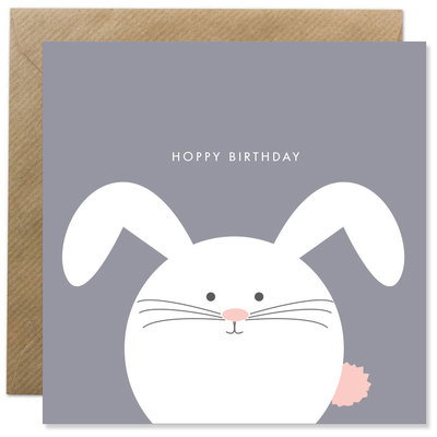 Bold Bunny Hoppy Birthday Card