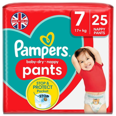 Pampers Baby Dry Pants Essential Pack Size 7 Nappies, 25pk