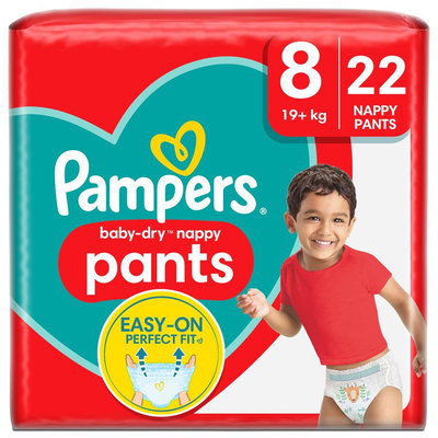 Pampers Baby Dry Pants Essential Pack Size 8 Nappies, 22pk