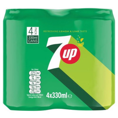7up Cans, 4 x 330ml