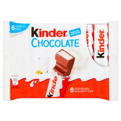 Kinder Chocolate Snack Bar, 6 Pack, 126g