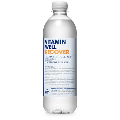 Vitamin Well Recover, Elderflower & Peach, 500ml