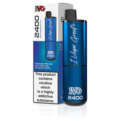 IVG 2400 Blue Raspberry Ice Vape 20mg
