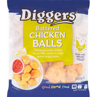 Diggers Battered Chicken Balls, 320g