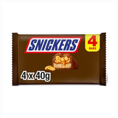 Snickers Chocolate Bars Multipack, 4 x 40g