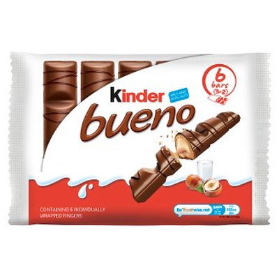 Kinder Bueno Milk Chocolate Twin Bars 3 Pack, 129g