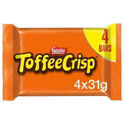 Toffee Crisp Chocolate Bars Multipack, 4 x 31g