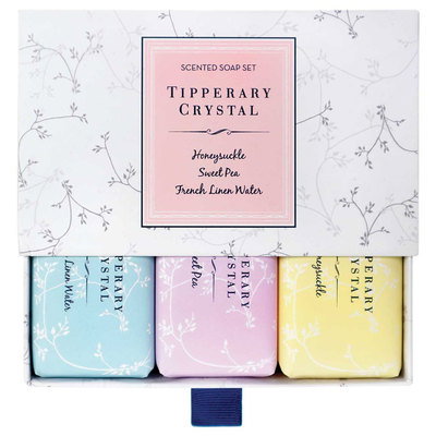 Set Three Scented Soaps - Honeysuckle, sweet pea & French linen (Tipperary Crystal)