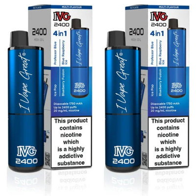 IVG 2400 4 In 1 Multi Flavour Blue Edition Vape 20mg, 2pk