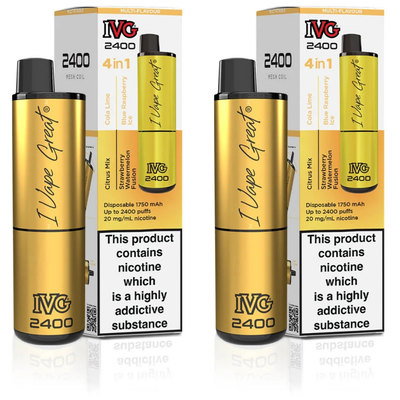 IVG 2400 4 In 1 Multi Flavour Summer Edition Vape 20mg, 2pk